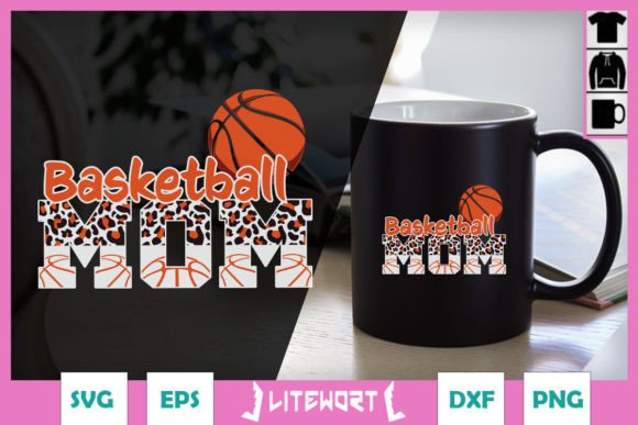 Basketball Mom Leopard SVG Graphics