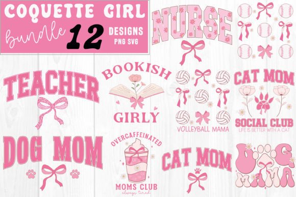 Coquette Girl Mama Mom Bundle: Crafts & Graphics Review