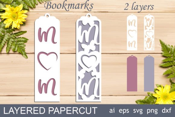 Mom Bookmark Svg, Mothers Day Papercut