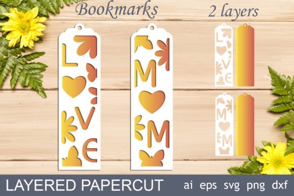 Mothers Day Bookmark Svg, Mom Layered