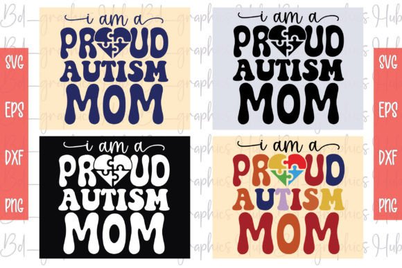 Proud Autism Mom Retro SVG for Crafts and Graphics
