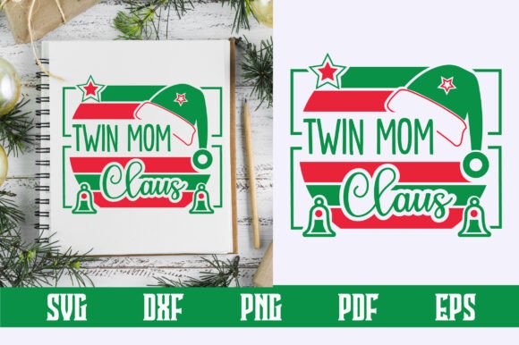 Twin Mom Claus Svg Design: Graphics and Crafts for Creative Projects